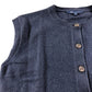Crew Clothing Company UK14 Women's Sleeveless Button Cardigan Merino Wool Navy