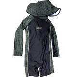 Lumins Sun Safe Swimsuit 3-4 Years Black Green Pattern UPF 50+ Kids Swimwear