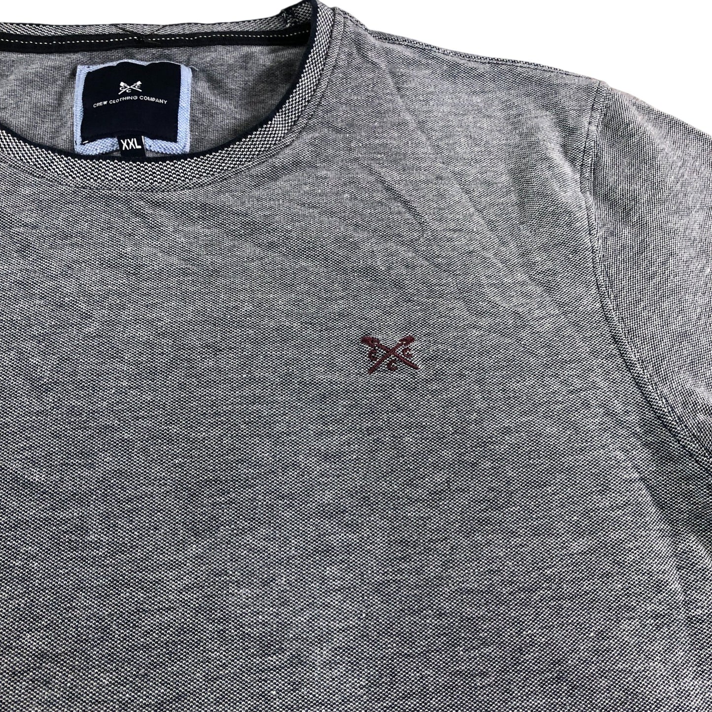 Crew Clothing Company T-Shirt XXL Men's Grey Cotton Short Sleeve Casual