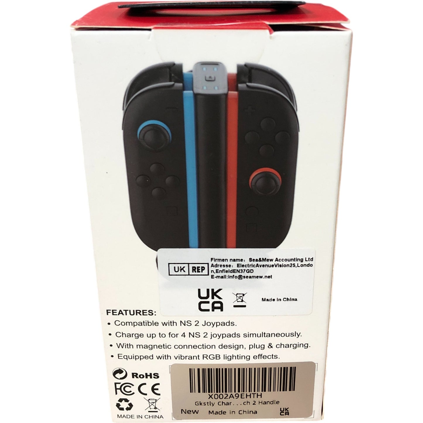 Charging Dock For N-S 2 Joypad Magnetic Connection With RGB Lights