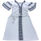 Branded White Embroidered Jersey Short Dress  - Size 12
