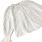 White Cotton Top Women's Button Front Long Sleeve Blouse UK12