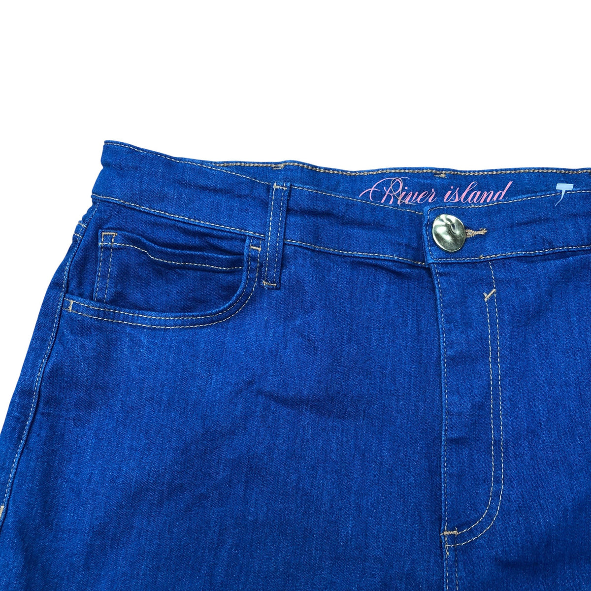 River Island Palazzo Blue Denim Flared Jeans