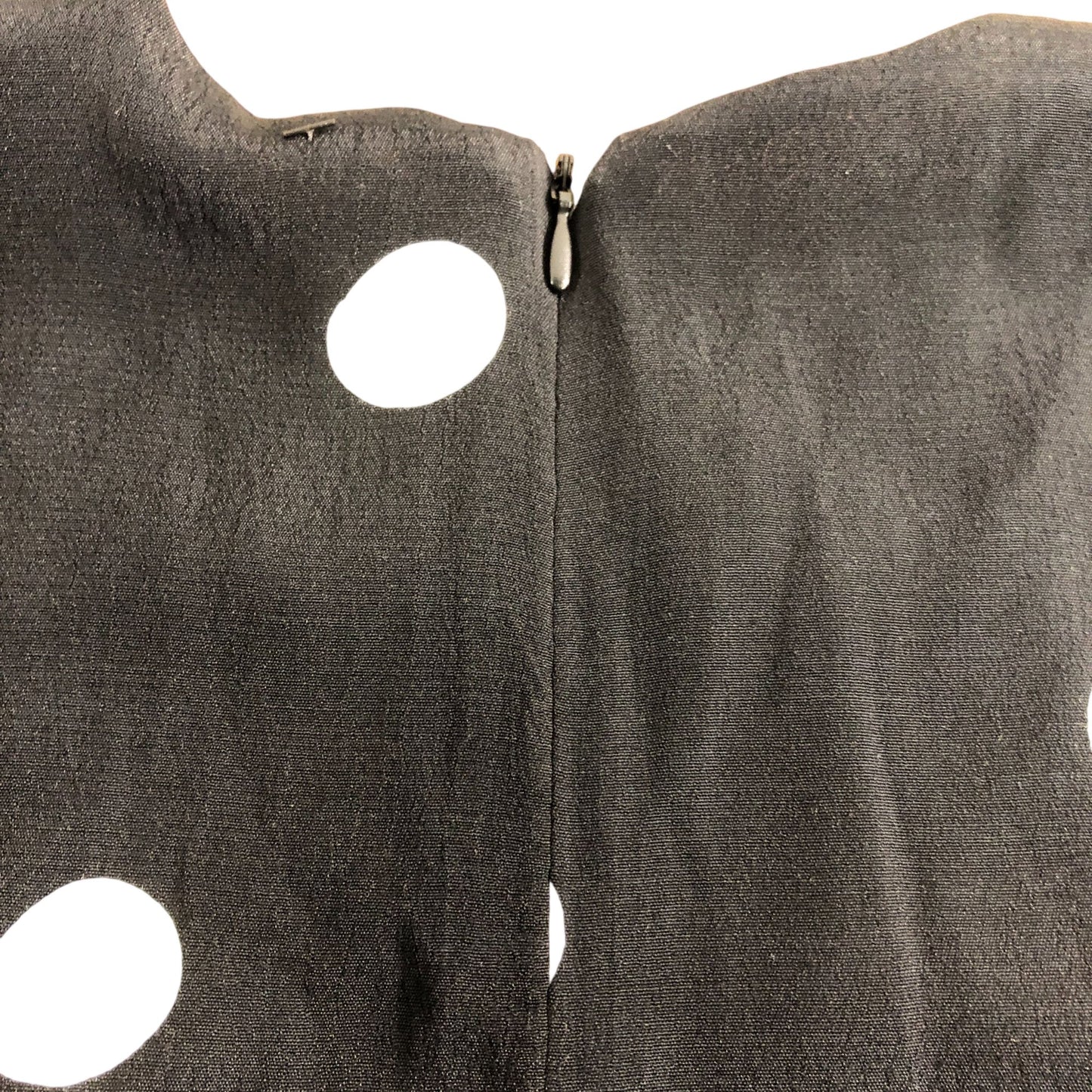 Polka Dot Maxi Dress UK8 Women's Long Sleeve Flared Hem Black Heart