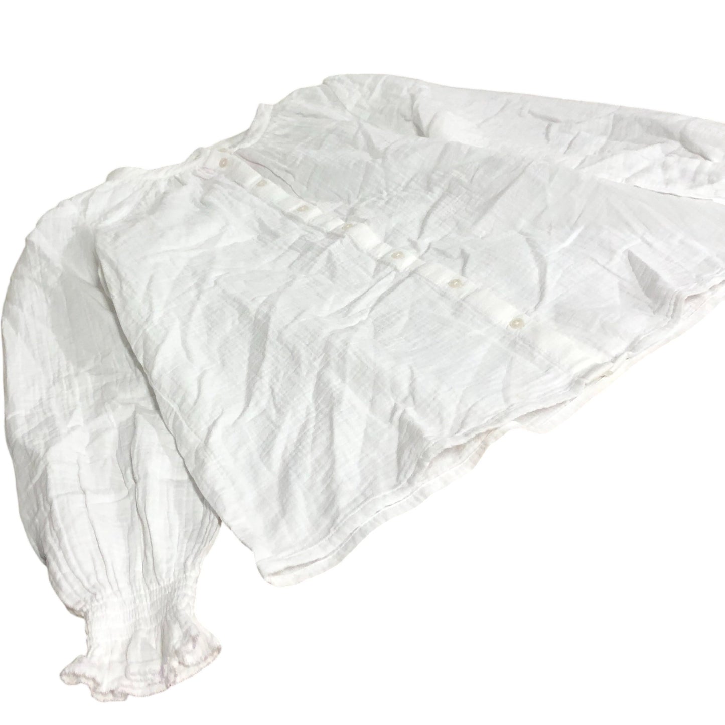 Boden White Button Front Blouse Women's Long Sleeve Cotton Top UK12