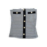 River Island Stripe Bandeau Top UK S Women's Black White Striped Casual Style