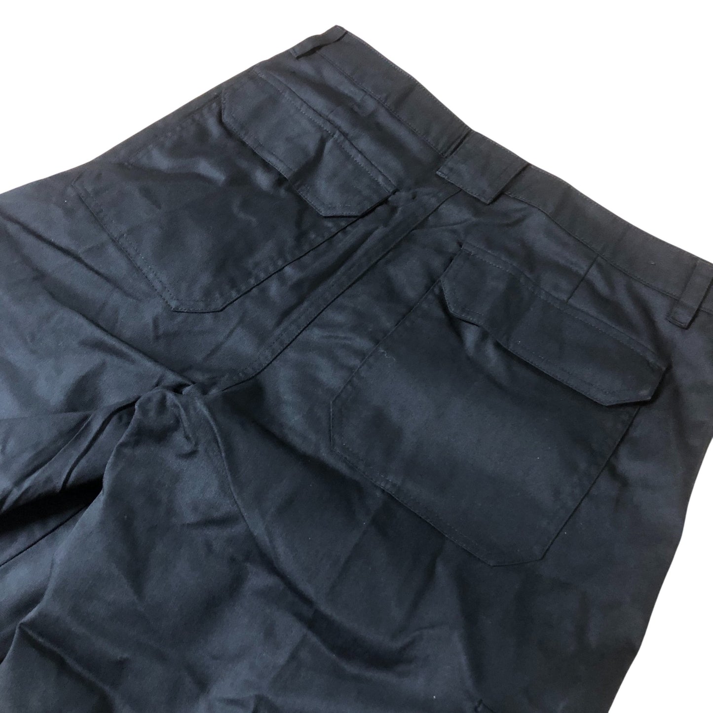 Men's Black Work Wear Cargo Utility Trousers with Pockets Size 32R