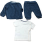 River Island Outfit Set 0-3 Months Zip Jacket T-Shirt Joggers Blue Check