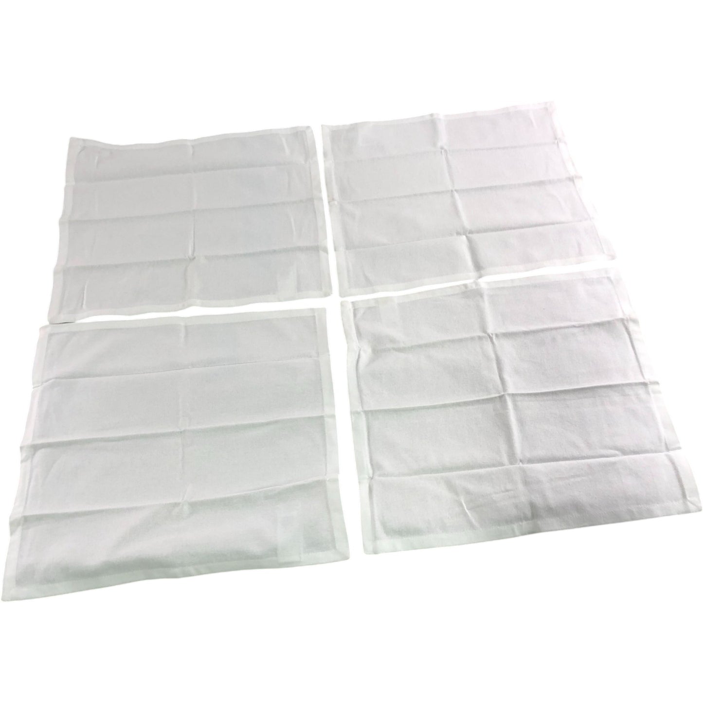 Set of 4 Cotton Napkins 40x40cm White Dinner Table Linens