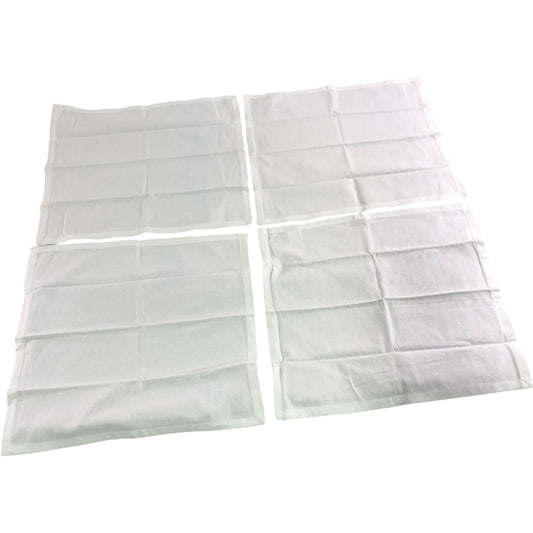Set of 4 Cotton Napkins 40x40cm White Dinner Table Linens
