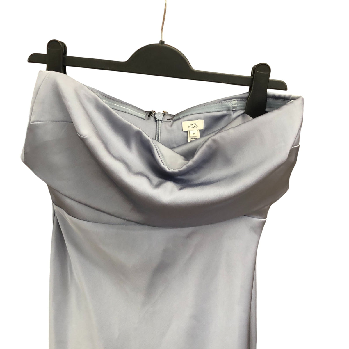 River Island Sleeveless Silver Satin Maxi Dress & Floral Midi Dress Size 8