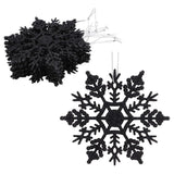 Hanging Black Snowflake Christmas Decorations 12 Pieces