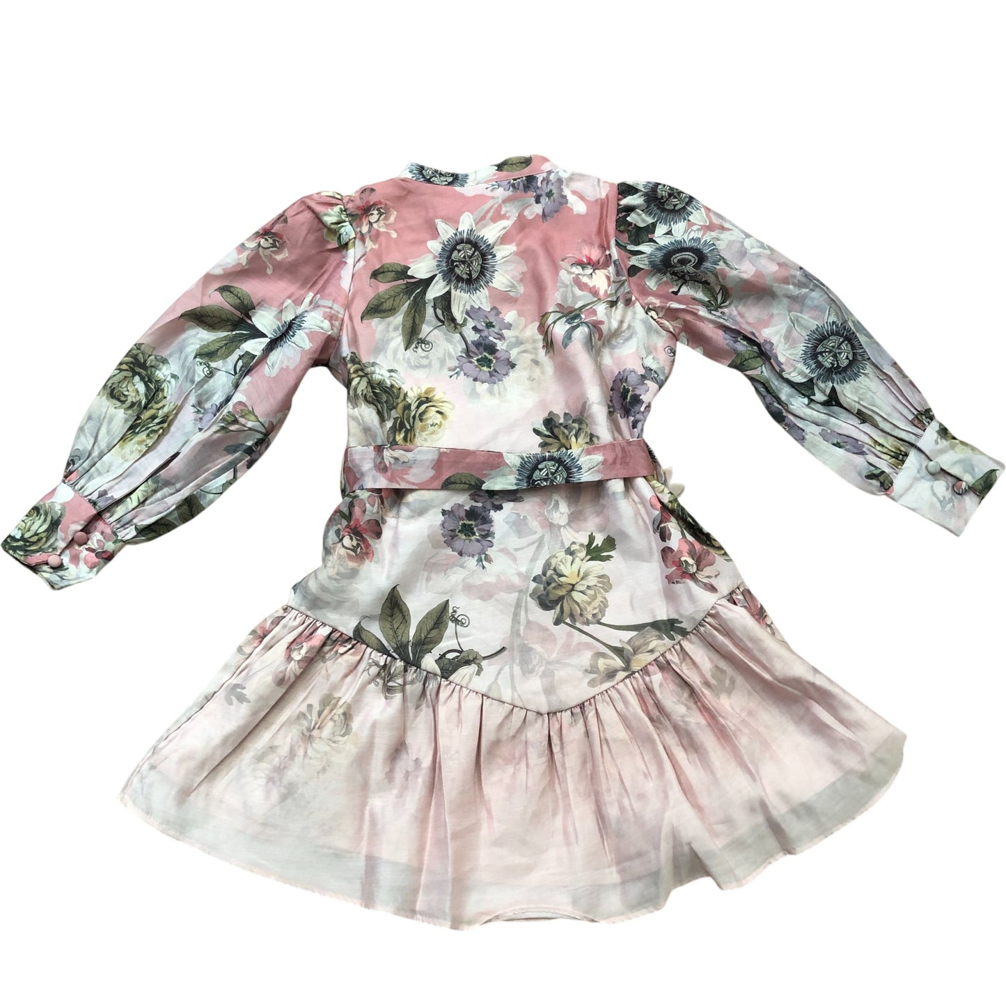 River Island Girls Dress 6 Years Floral Long Sleeve Party Dress Pink