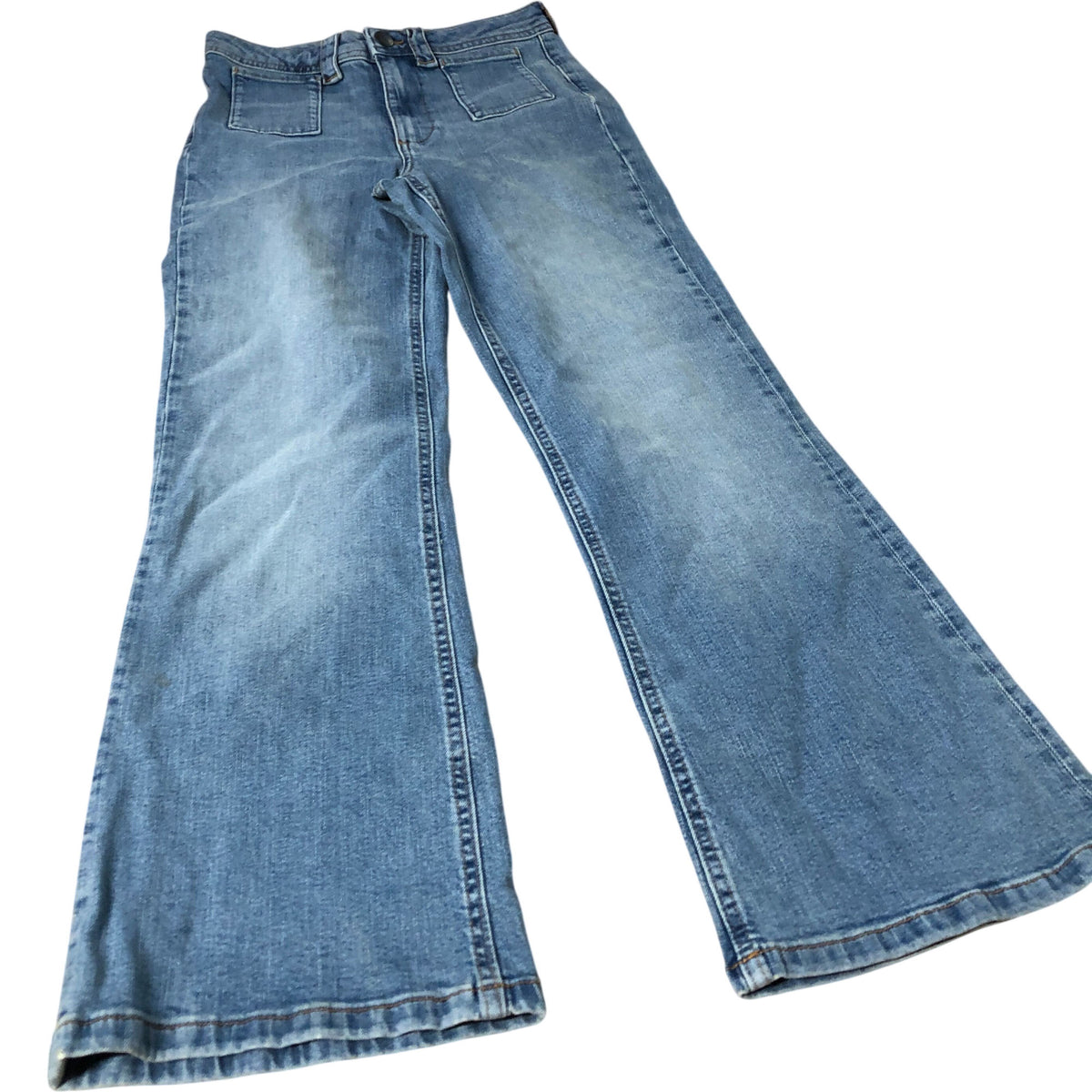 River Island Relaxed  Flared Jeans Women's Light Blue Denim Casual UK8