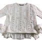River Island Chunky Knit Sweater Size XS Women's Cream Pearl Detail Layered