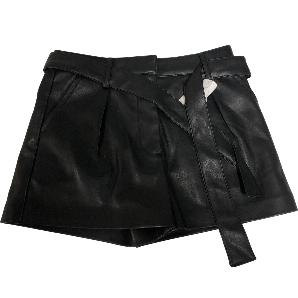 River Island Set Sweater With Heart Detailing And Black Faux Leather Shorts