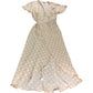 Dancing Leopard UK12 Women's Polka Dot Wrap Maxi Dress Beige