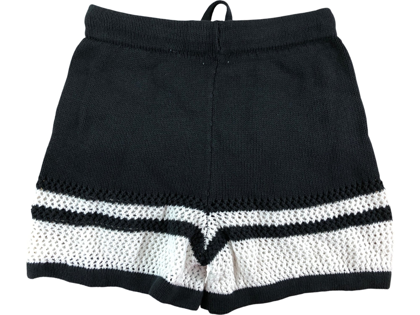 River Island Boys 7 8 Years Black Shorts Knitted Style White Stripes