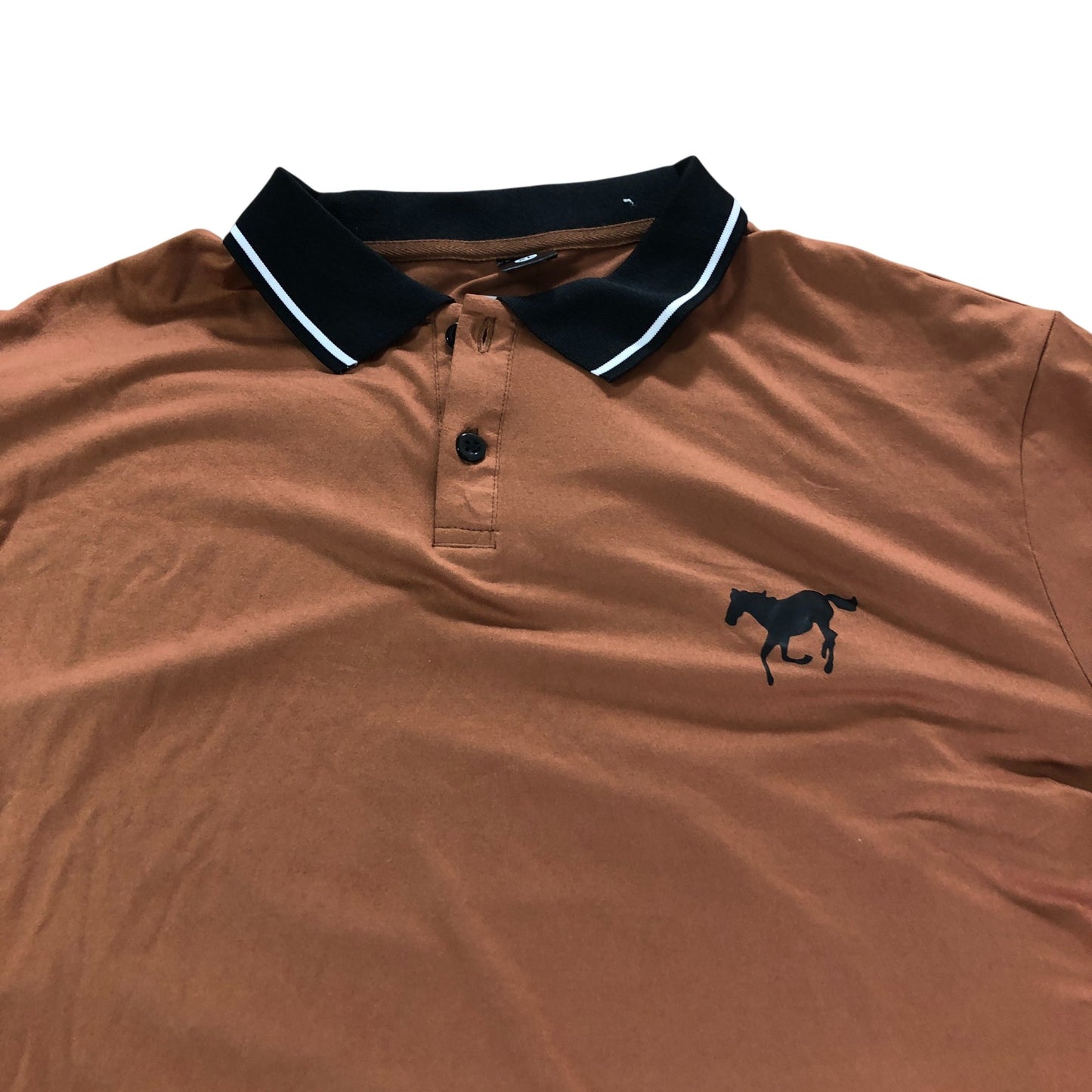 Polo Shirt Men's Brown Short Sleeve Casual Top XL