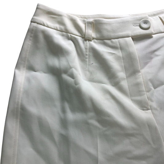 River Island Flared Trousers UK14 Women's Cream High Waist Smart Casual