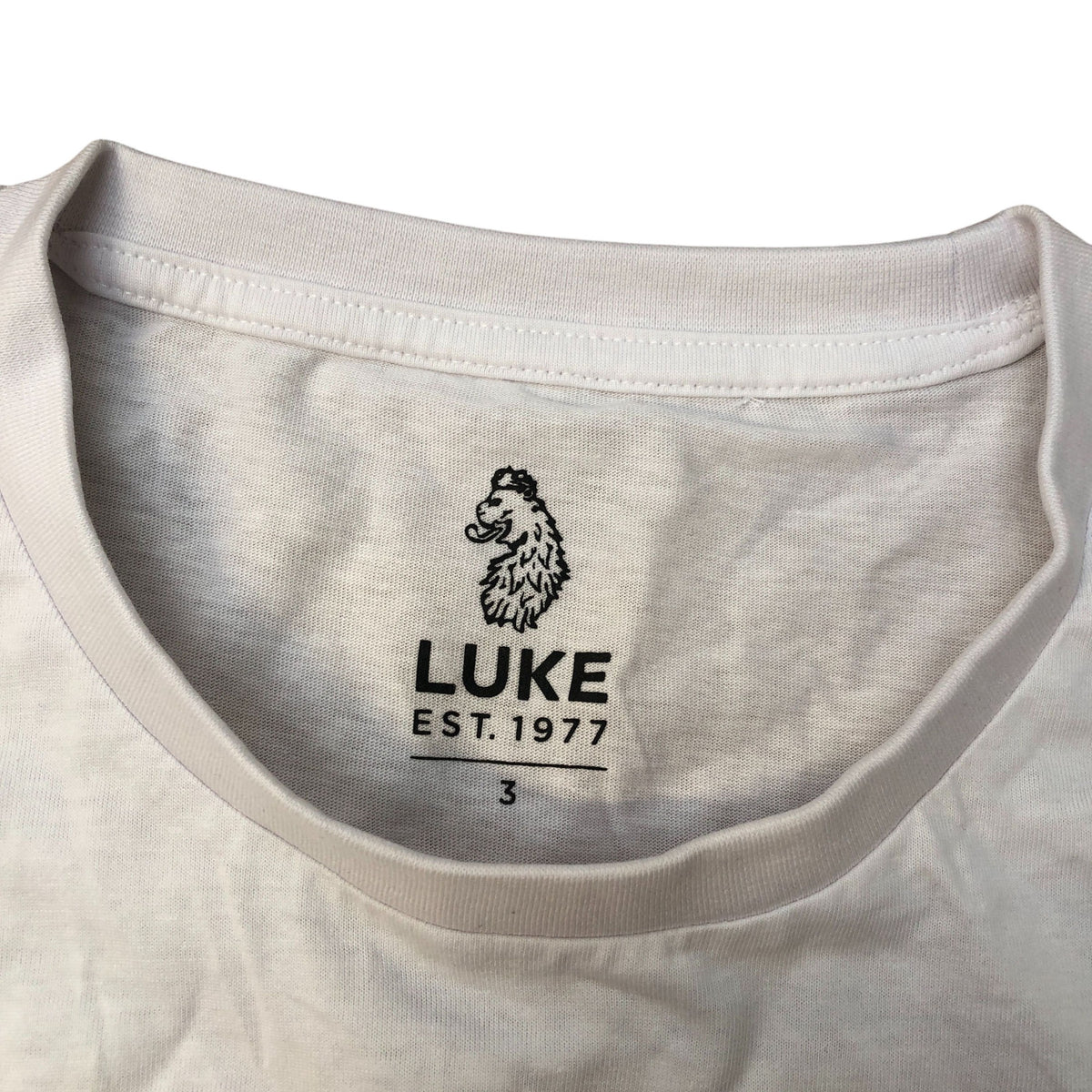 Luke T-Shirt Men's Casual White Short Sleeve With Logo XL