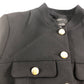 River Island Cropped Jacket UK18 Women's Black Polyester Gold Button Detail