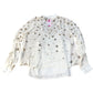 Cream Floral Sequinned Blouse Size 12