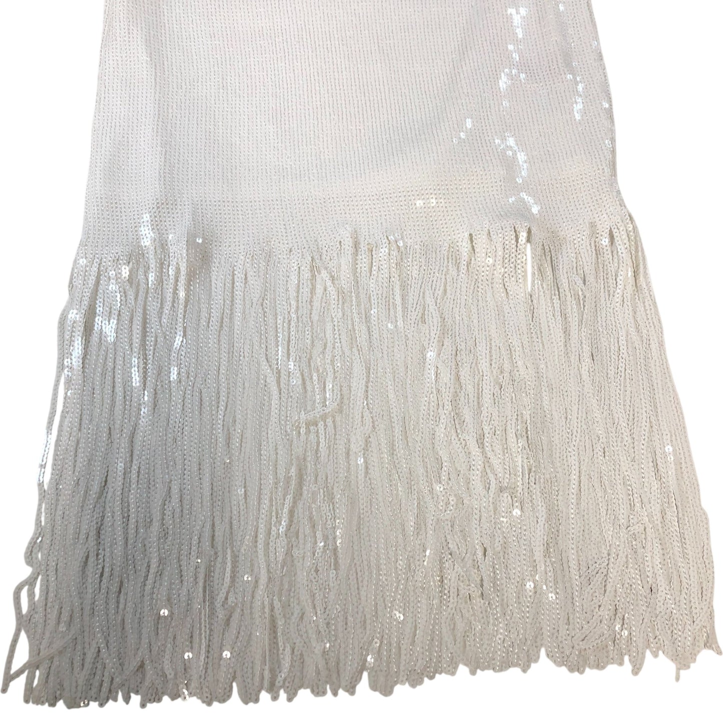 River Island UK8 Women's Sequin Fringe Dress White Party Evening Wear