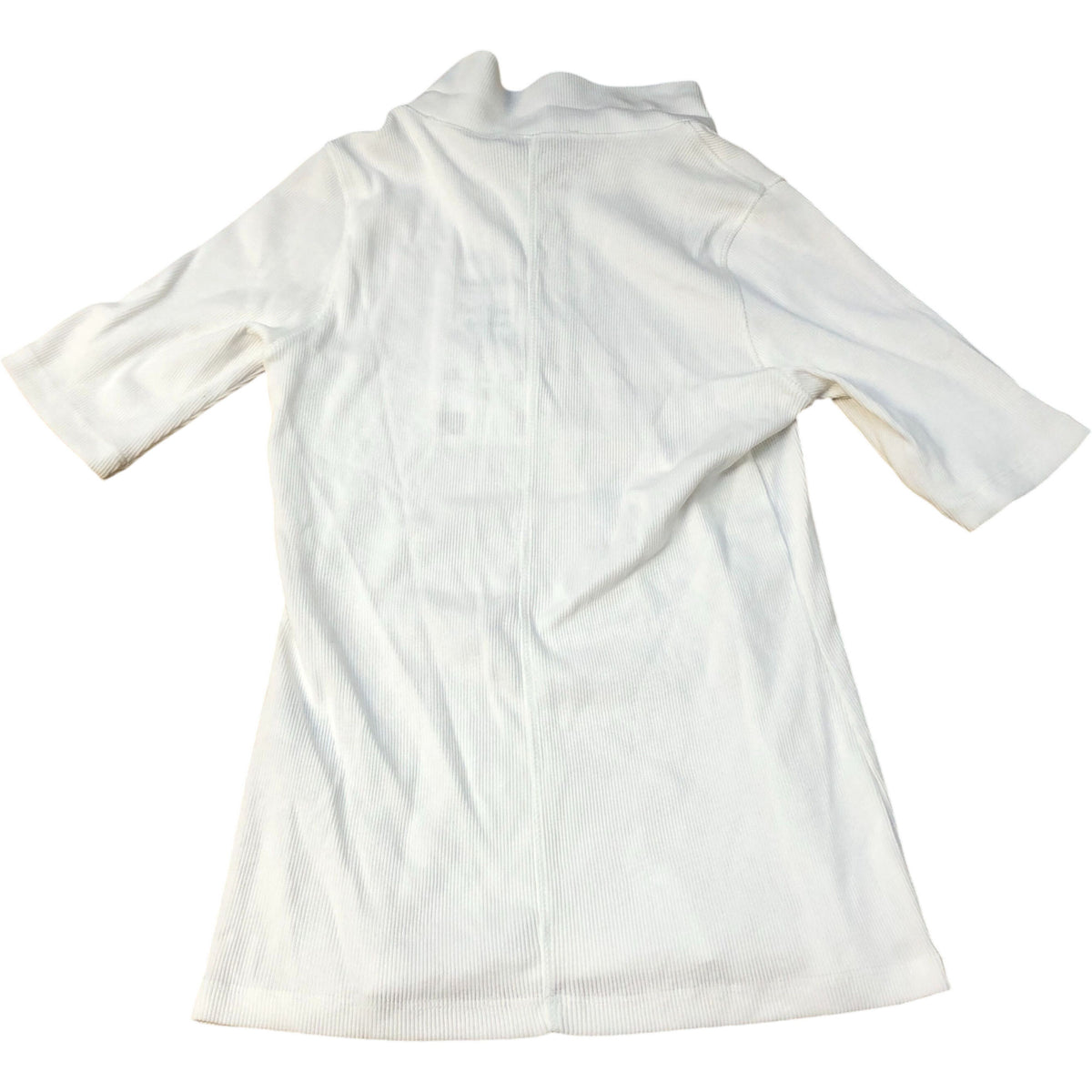 Baukjen Zip Neck Top UK6 Women's Short Sleeve Organic Cotton White Blouse