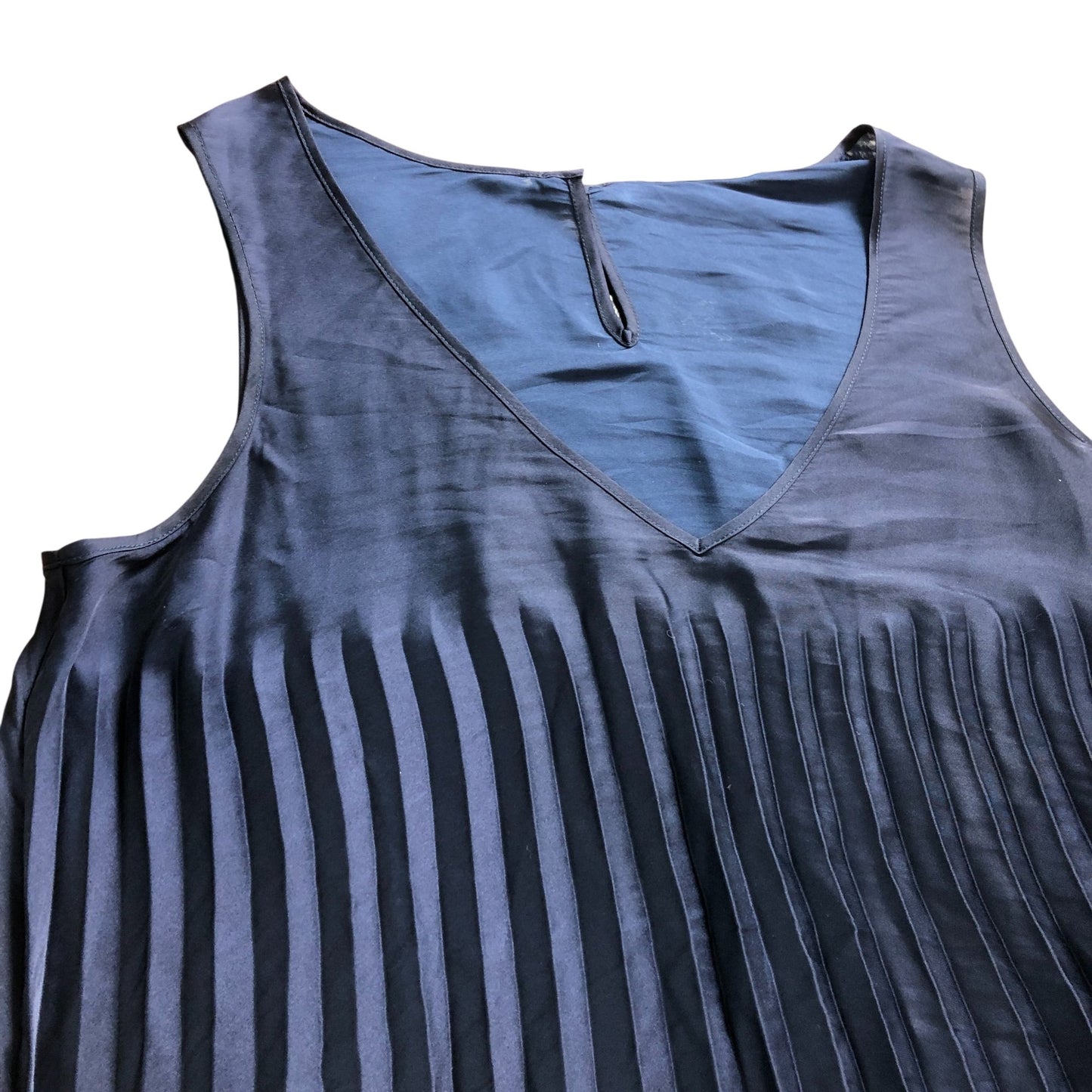 The White Company Pleated Maxi Dress Women's V Neck Long Size XS