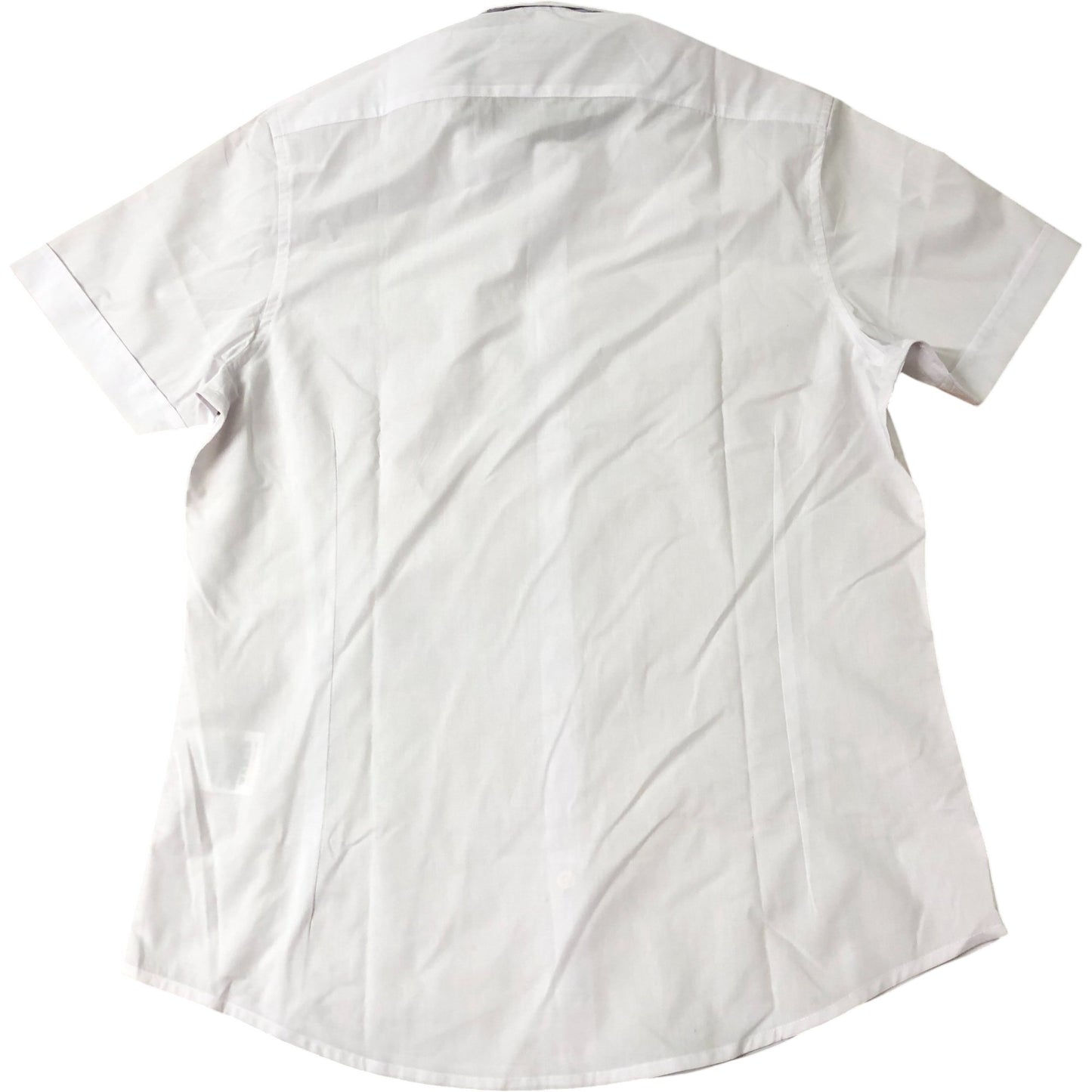 Brave Soul Short Sleeve Shirt M Men's White Casual with Navy Detailing