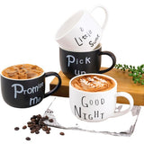 Set of Four Mugs Good Night Promise Me Pick Up A Little Sweet Ceramic Drinkware