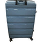 Antler Logo Gloss Stripe Suitcase Hardshell 4 Wheel Spinner Blue 78cm Expandable