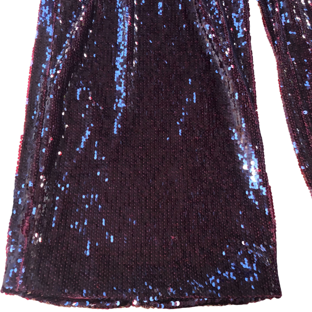 Dark Red Sequin Trousers Wide Leg Size 16 Regular