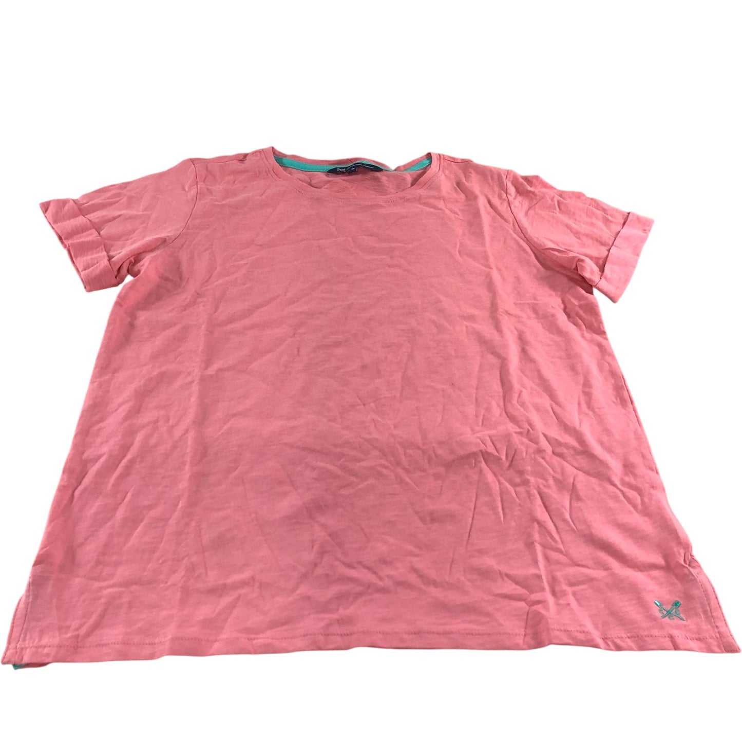 Crew Clothing Company Short Sleeve T Shirt Coral - Size 12