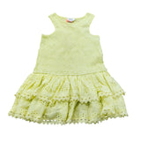 River Island Mini Dress UK18-24 Months Girls Yellow Sleeveless with Lace Trim