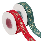 Two Rolls Merry Christmas Ribbon Green & Red 50 Yards