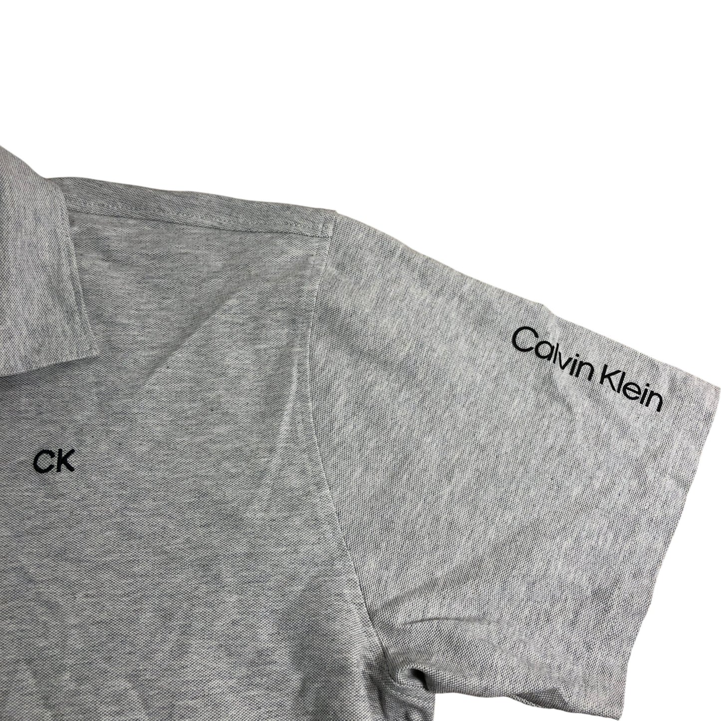 Calvin Klein Golf Polo XL Men's Short Sleeve Grey Cotton Training Top