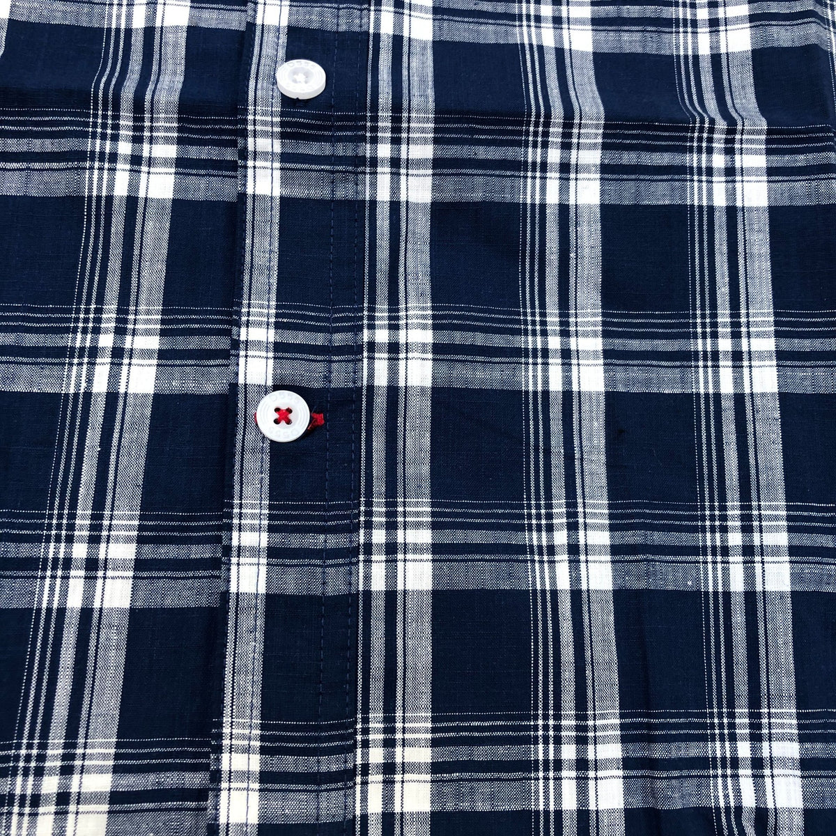 D555 Red Morris French Navy Check Cotton Shirt 5XL