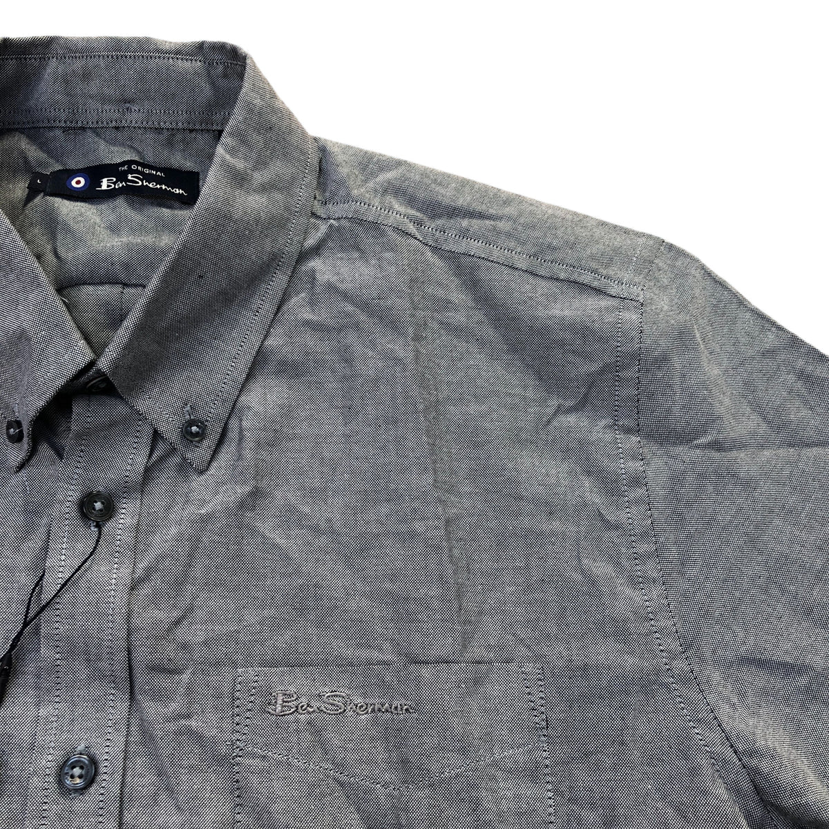 Ben Sherman Grey Short Sleeve Oxford Shirt Size L