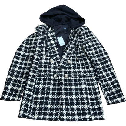 River Island Black Checkered Double Breasted Blazer Jacket