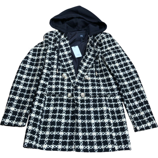 River Island Black Checkered Double Breasted Blazer Jacket