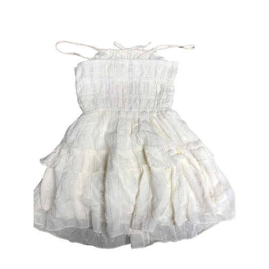 River Island Mini White Tiered Dress 12-18 Months Girls Summer Style