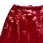 Red Sequin Midi Skirt UK12 Women's