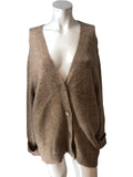 River Island Light Brown Cardigan UK Size S Women's Open Front Cozy Knit