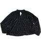 Black Sequin Long Sleeve Top UK12 Women's