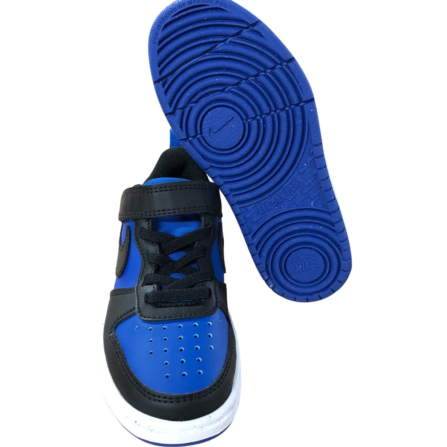 Nike HM6298 480 Air Kids Trainers UK10.5 Black Blue Non Leather Comfort