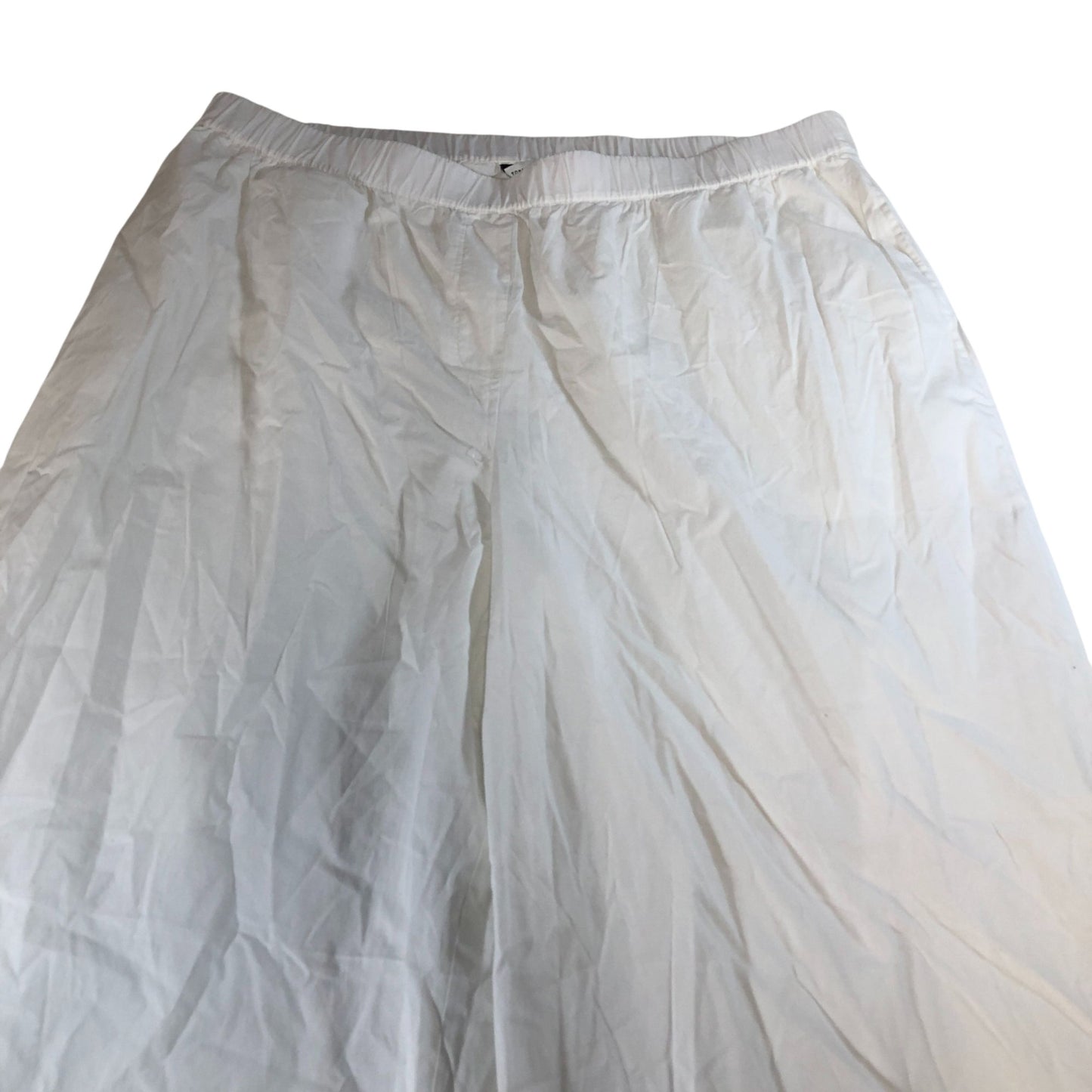 Tommy Hilfiger Wide Leg Trousers Women's White Cotton Elasticated Waist UK20