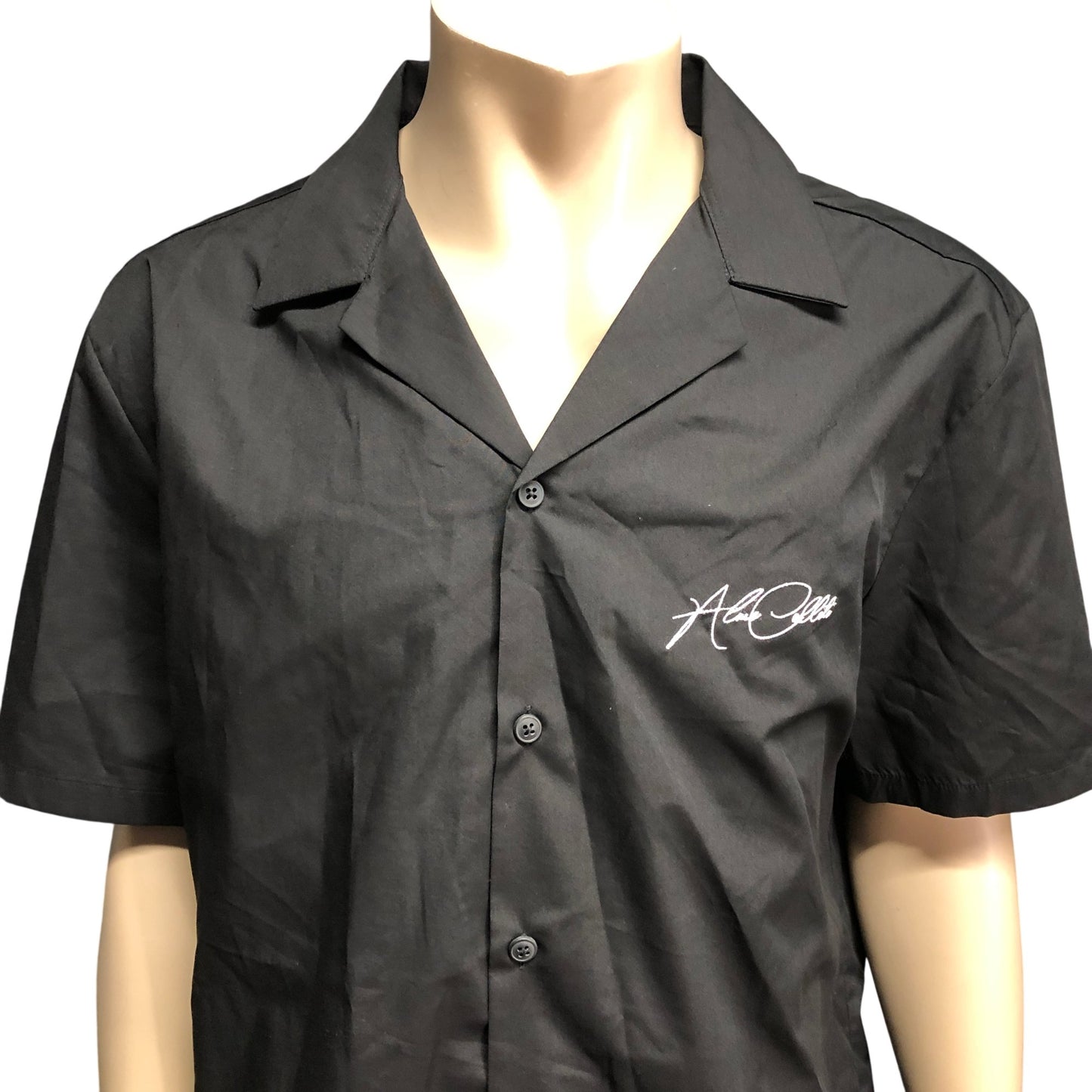 River Island Black Short Sleeve Shirt Size XL Mens Casual Material Poly Cotton