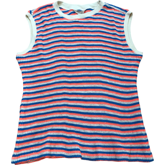 River Island Studios Relaxed Striped Top UK 10 Womens Red Blue Cream Knit